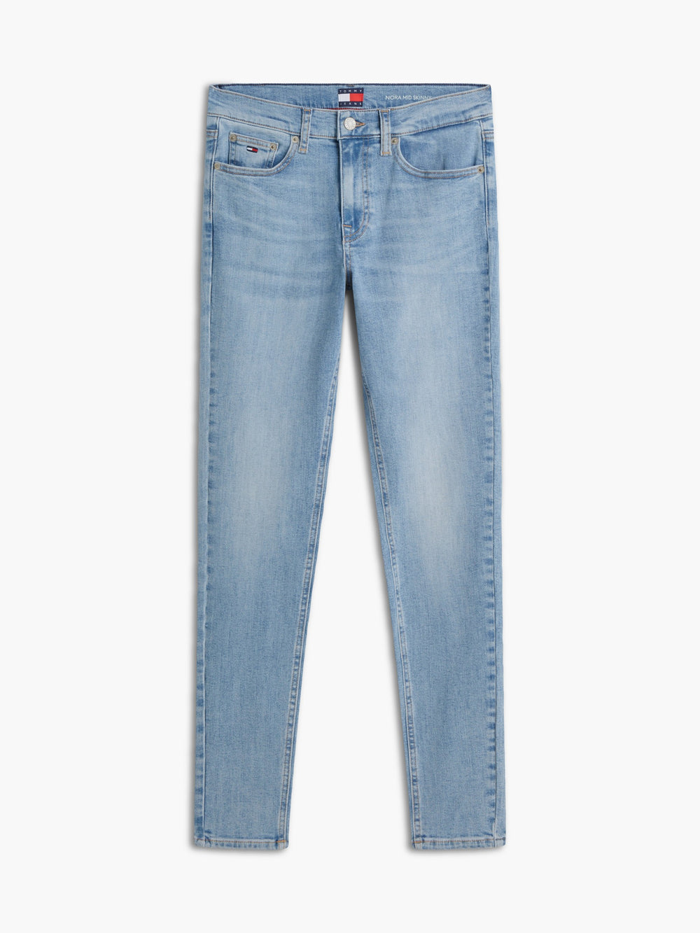 Mid Rise Light Wash Stretch Skinny Jeans
