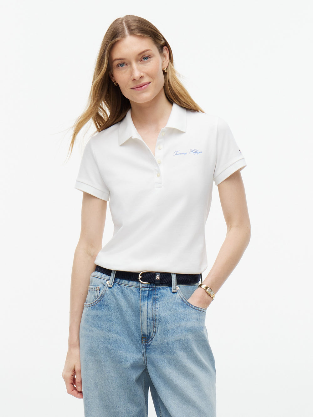 Solid Slim Fit Half Sleeve Pique Polo