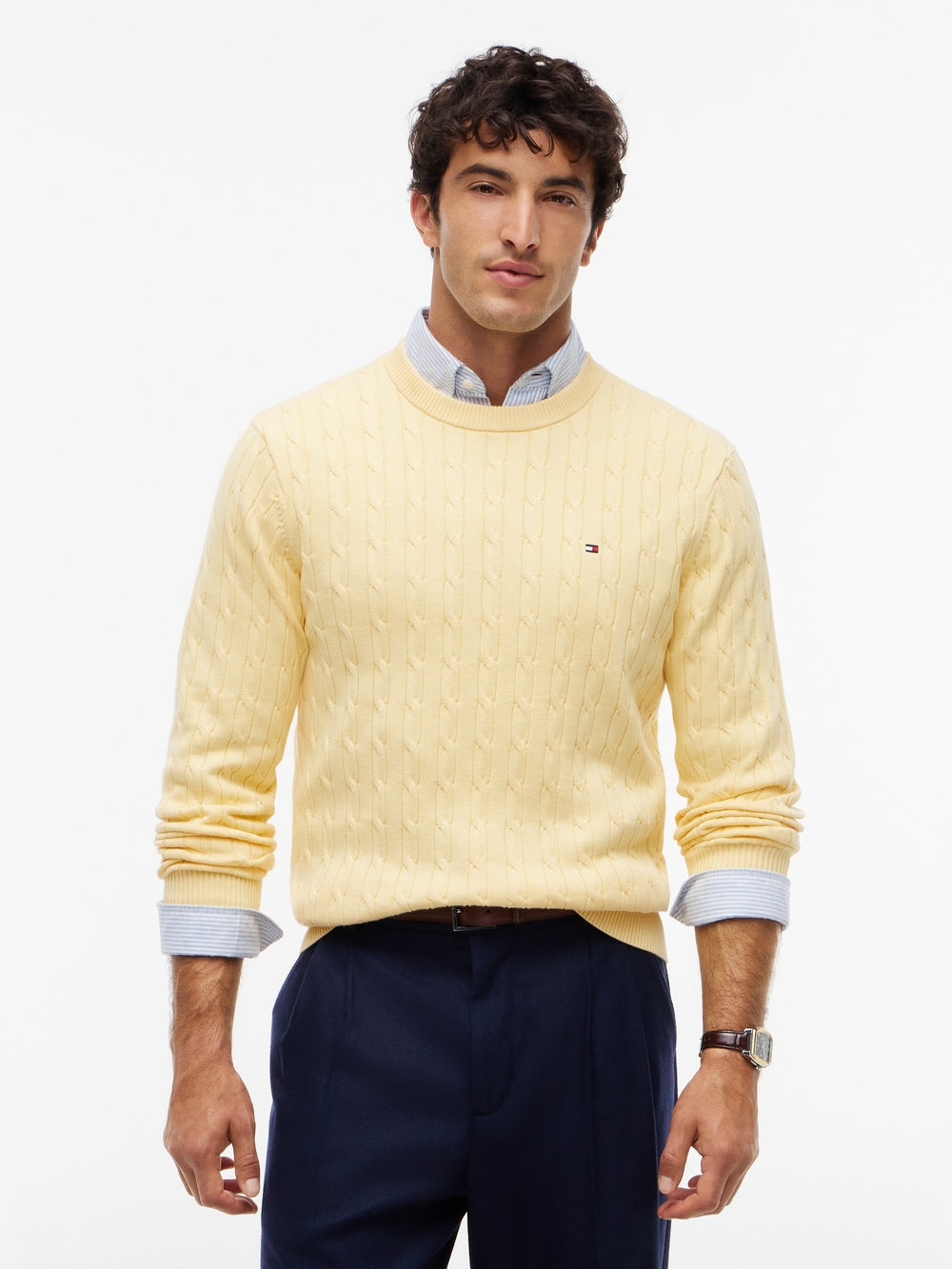 Crew Kneck Cable Knit Sweater