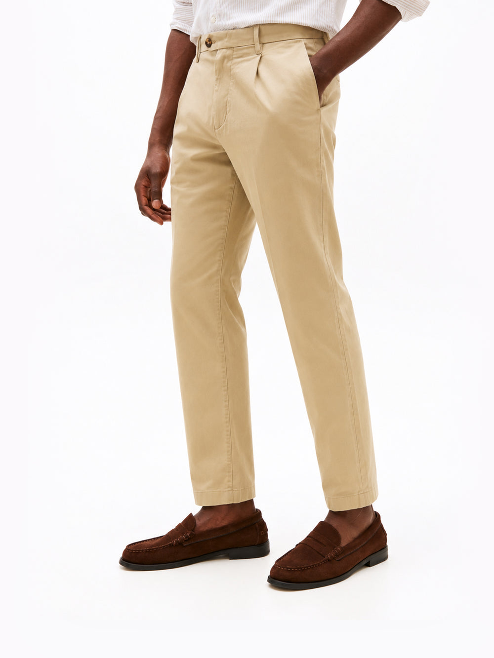Men Harlem Regular Tapered Fit Pleated Satin Trouser