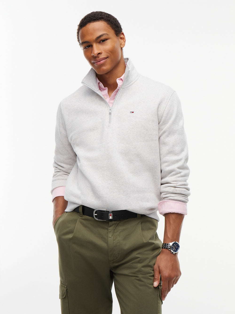 Regular Fit Brushed Fleece Quarter Zip Sweatshirt