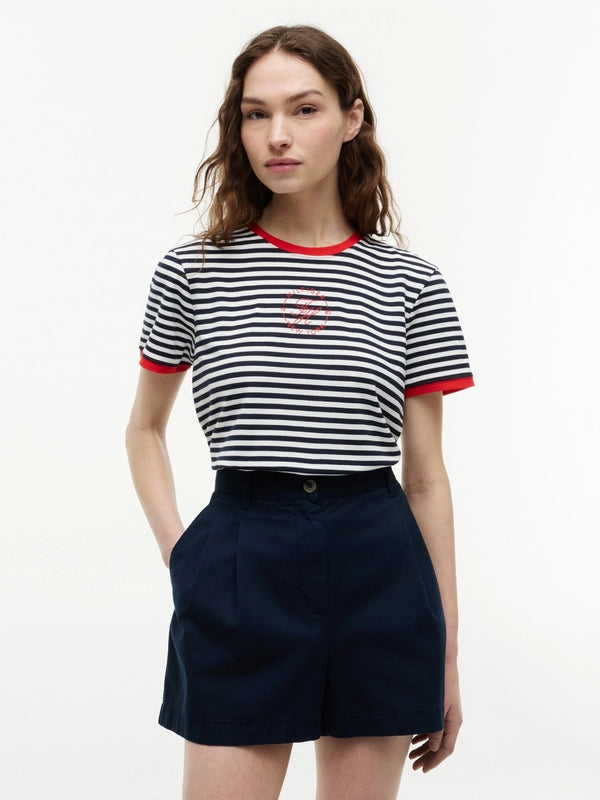 Stripe Regular Fit Half Sleeve Ribbed T-Shirt
