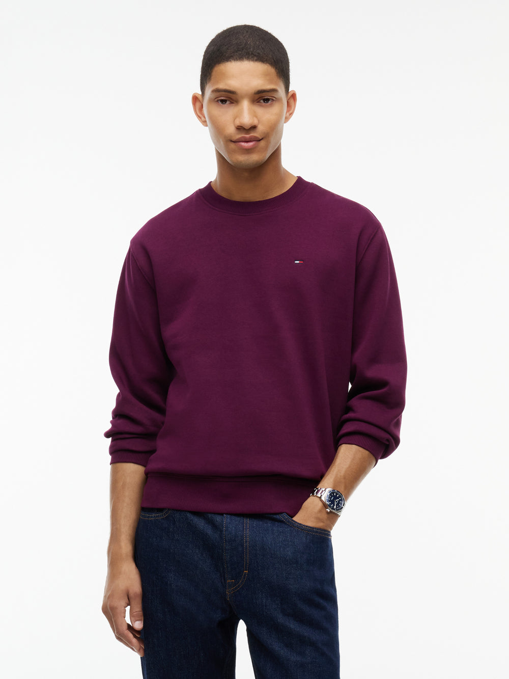 Regular Fit Brushed Fleece Crew Neck Sweatshirt