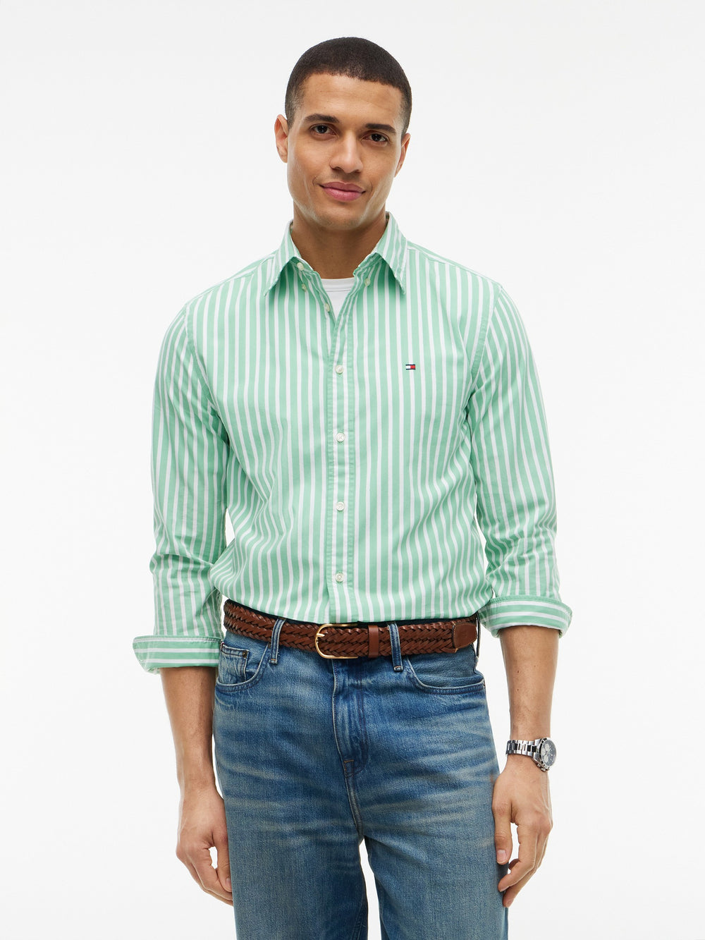 Regular Fit Stripe Poplin Shirt