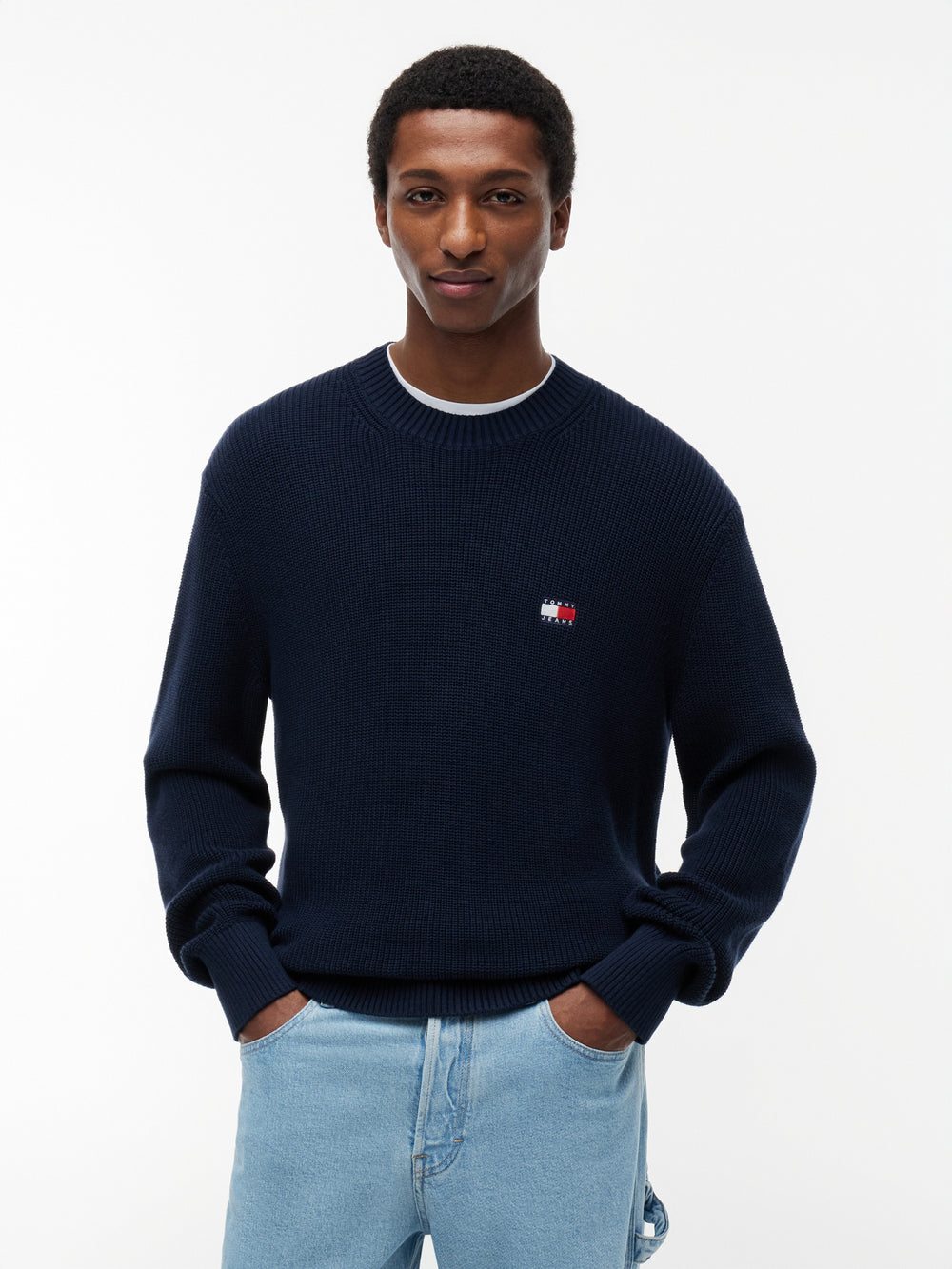 Regular Fit Badge Loose Knit Pullover