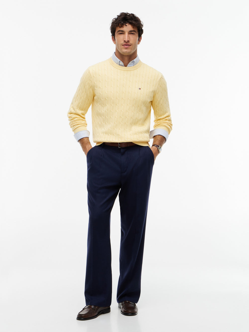 Crew Kneck Cable Knit Sweater