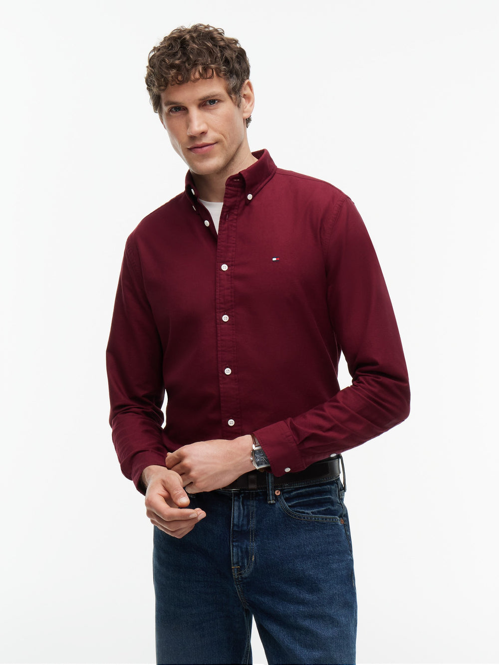 Regular Fit Solid Oxford Shirt