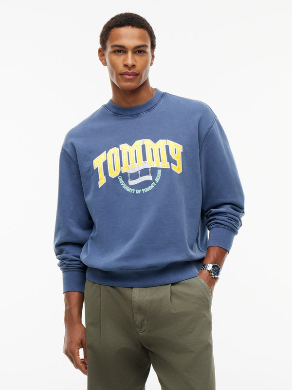 Relaxed Fit Terry Crew Neck Sweatshirt