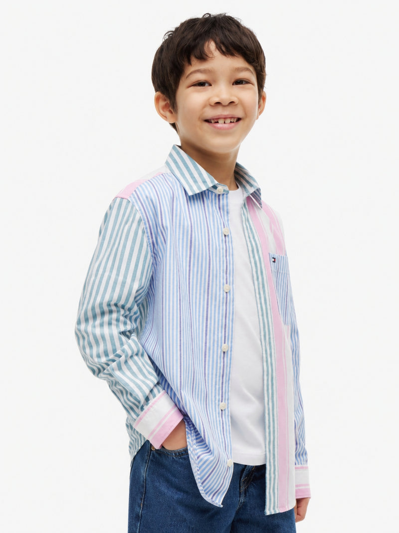 Kids Stretch Color Block Shirt