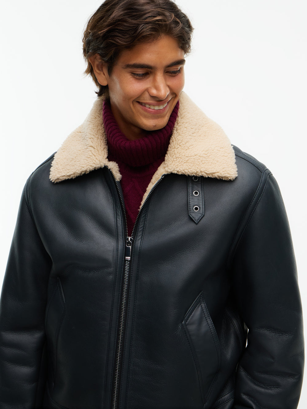 Relaxed Fit Leather Jacket