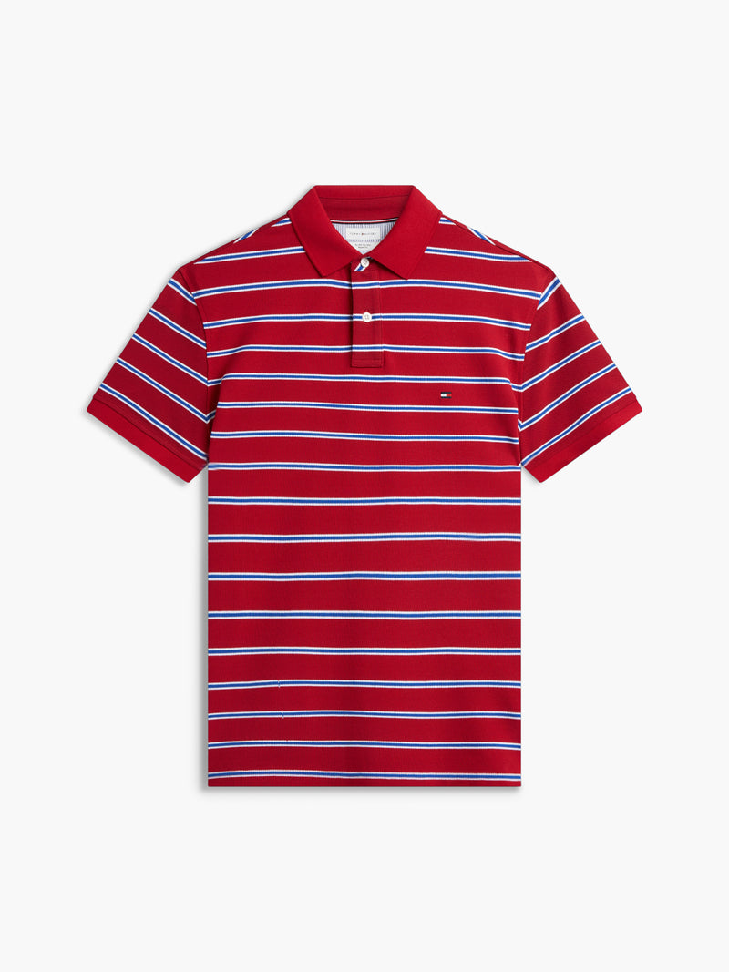 Regular Fit Striped Pique Polo