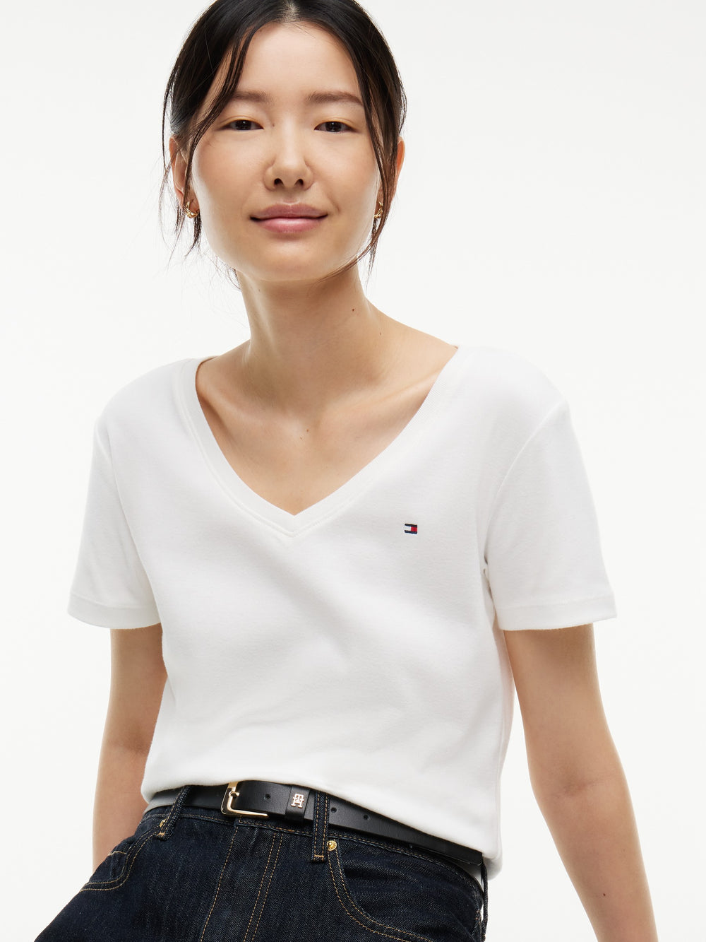 Solid Slim Fit Half Sleeve Ribbed T-Shirt