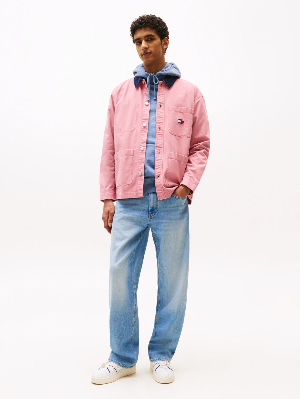 Oversized Fit Solid Overshirt Shirt