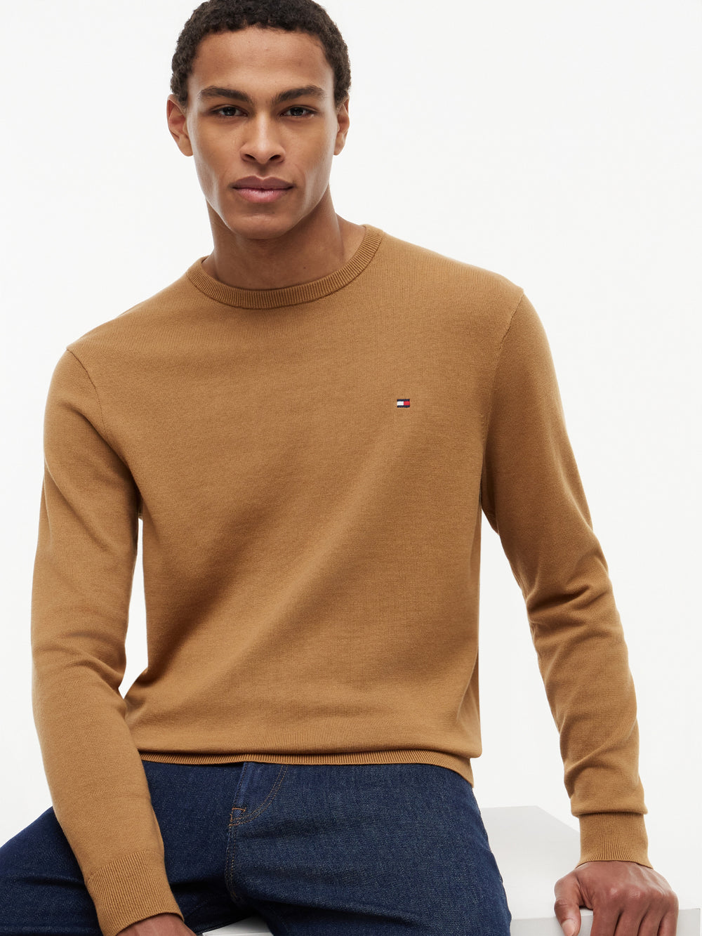 Crew Neck Solid Pullover