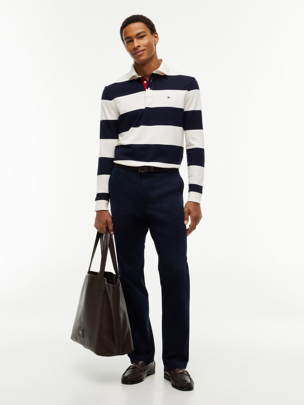 Regular Fit Striped Pique Polo