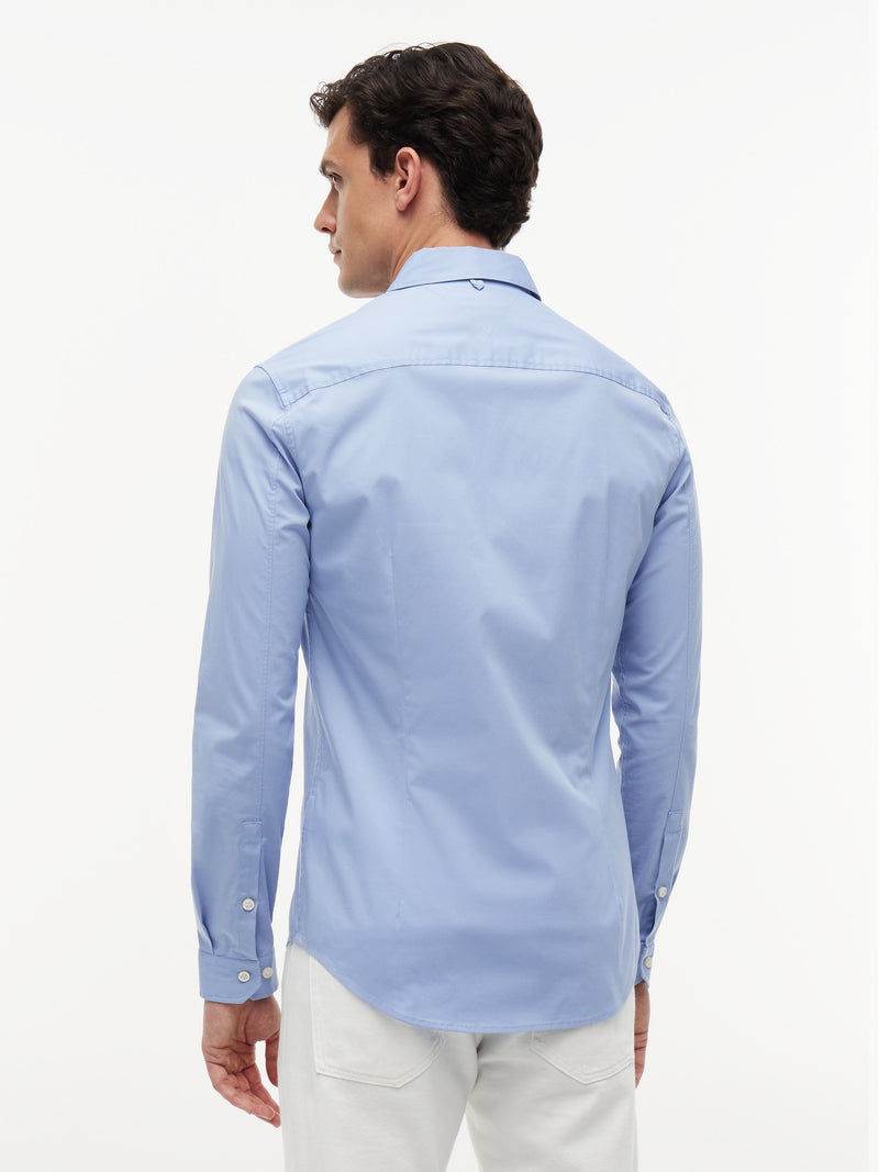Slim Fit Solid Stretch Poplin Shirt