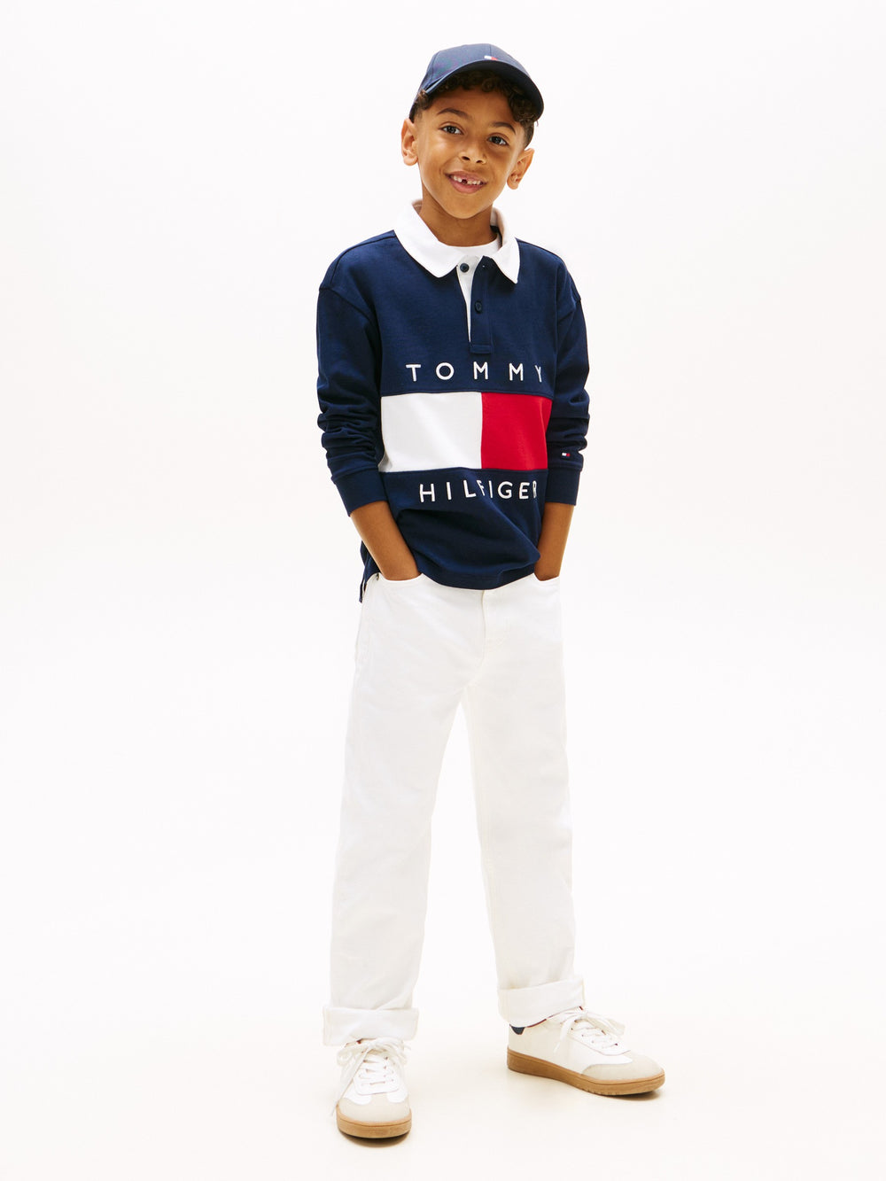 Kids Long-Sleeve Stretch Polo