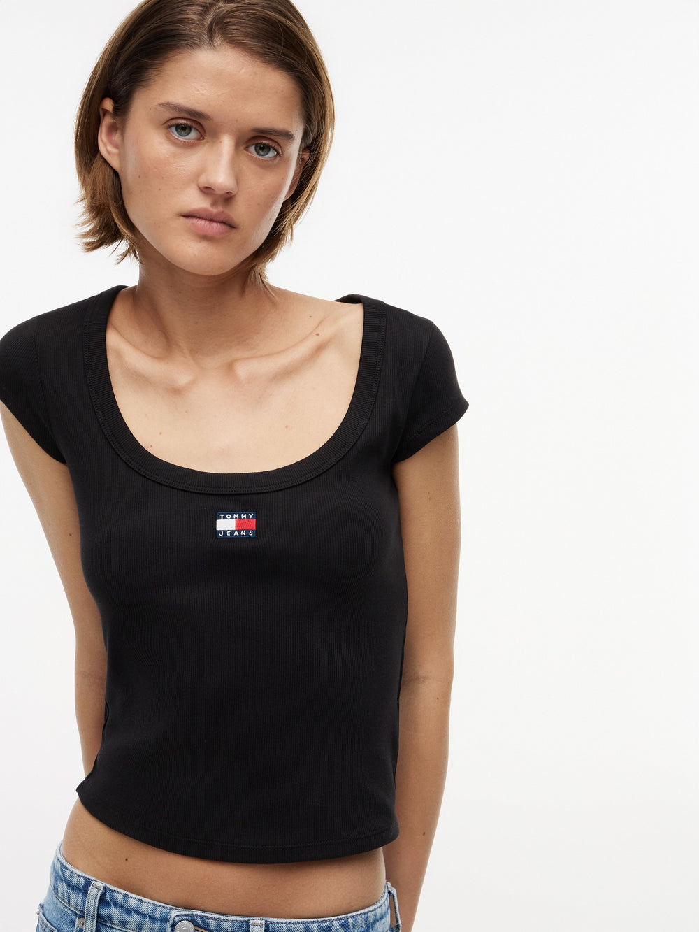 Solid Slim Fit Half Sleeve Ribbed T-Shirt