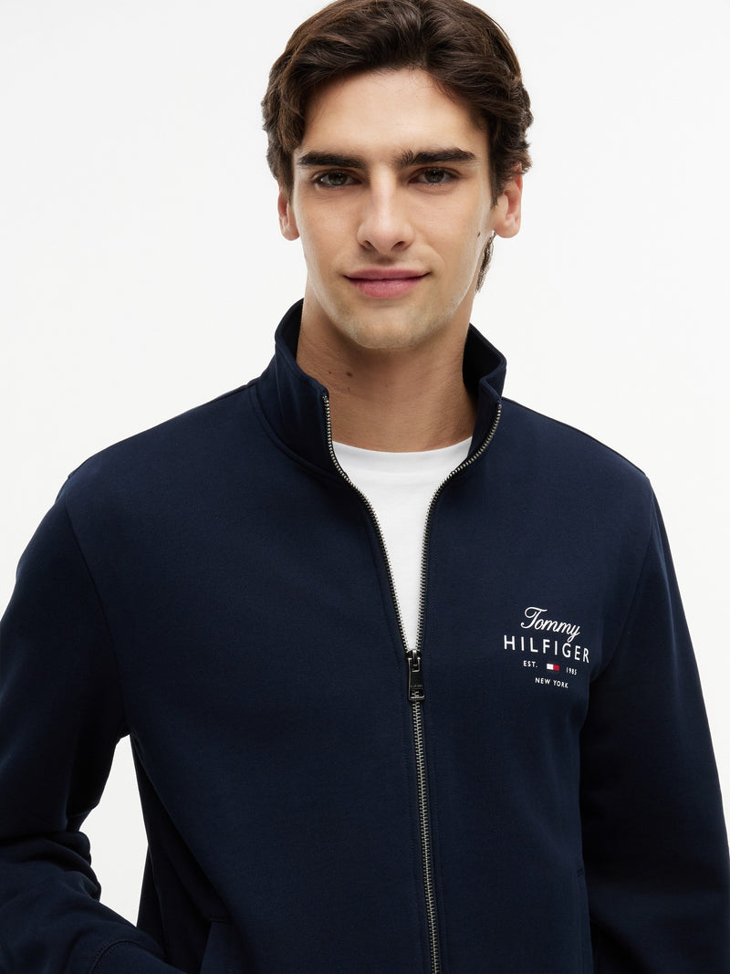 Zip Thru Terry Pullover