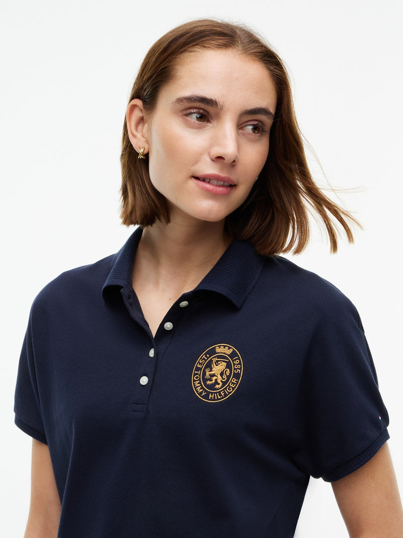 Solid Relaxed Fit Half Sleeve Pique Polo