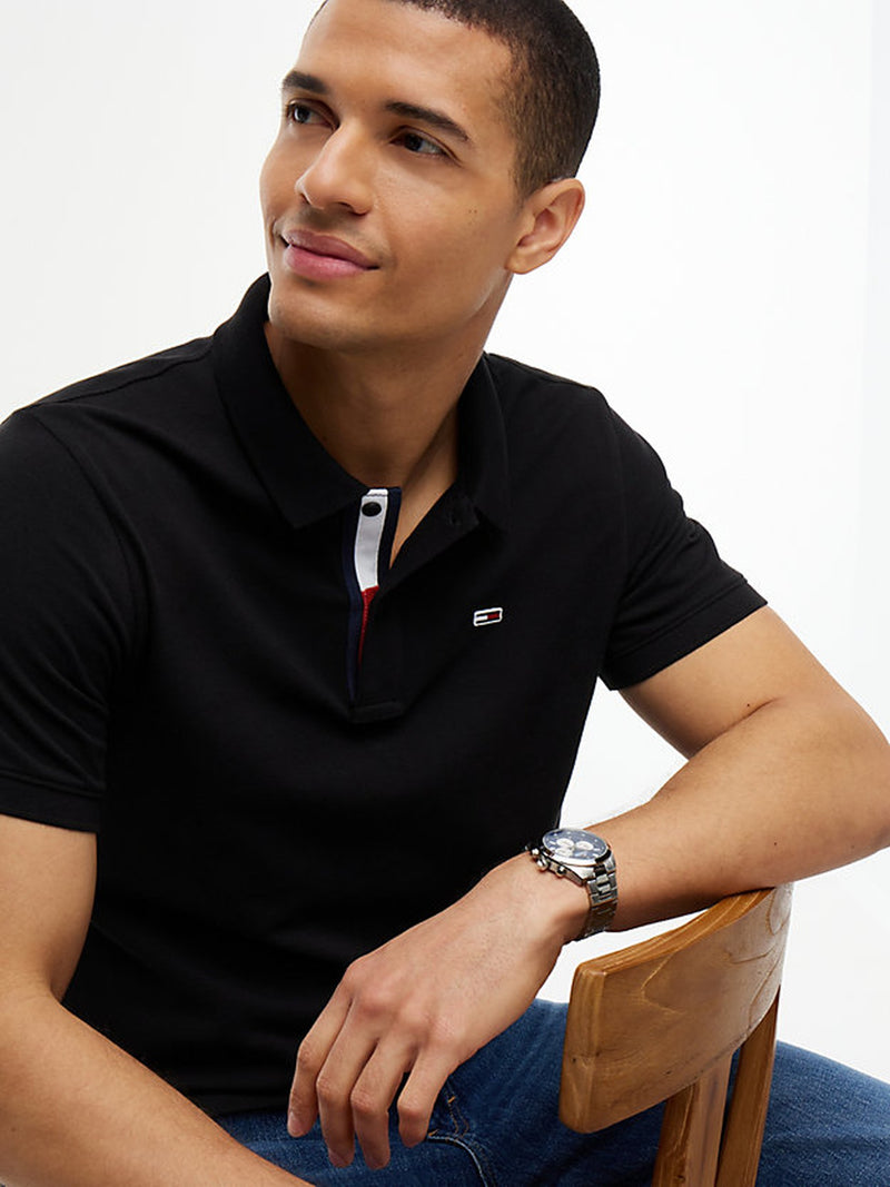 Slim Fit Contrast Placket Polo