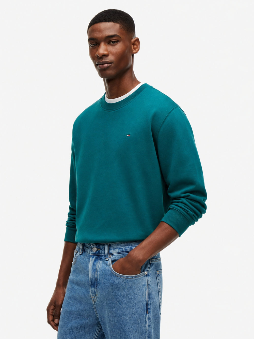 Regular Fit Brushed Fleece Crew Neck Sweatshirt