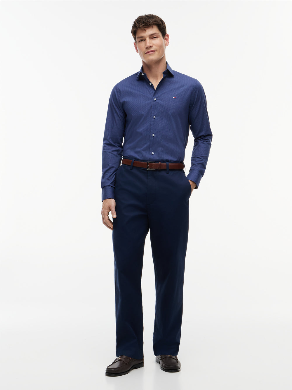 Slim Fit Print Poplin Shirt