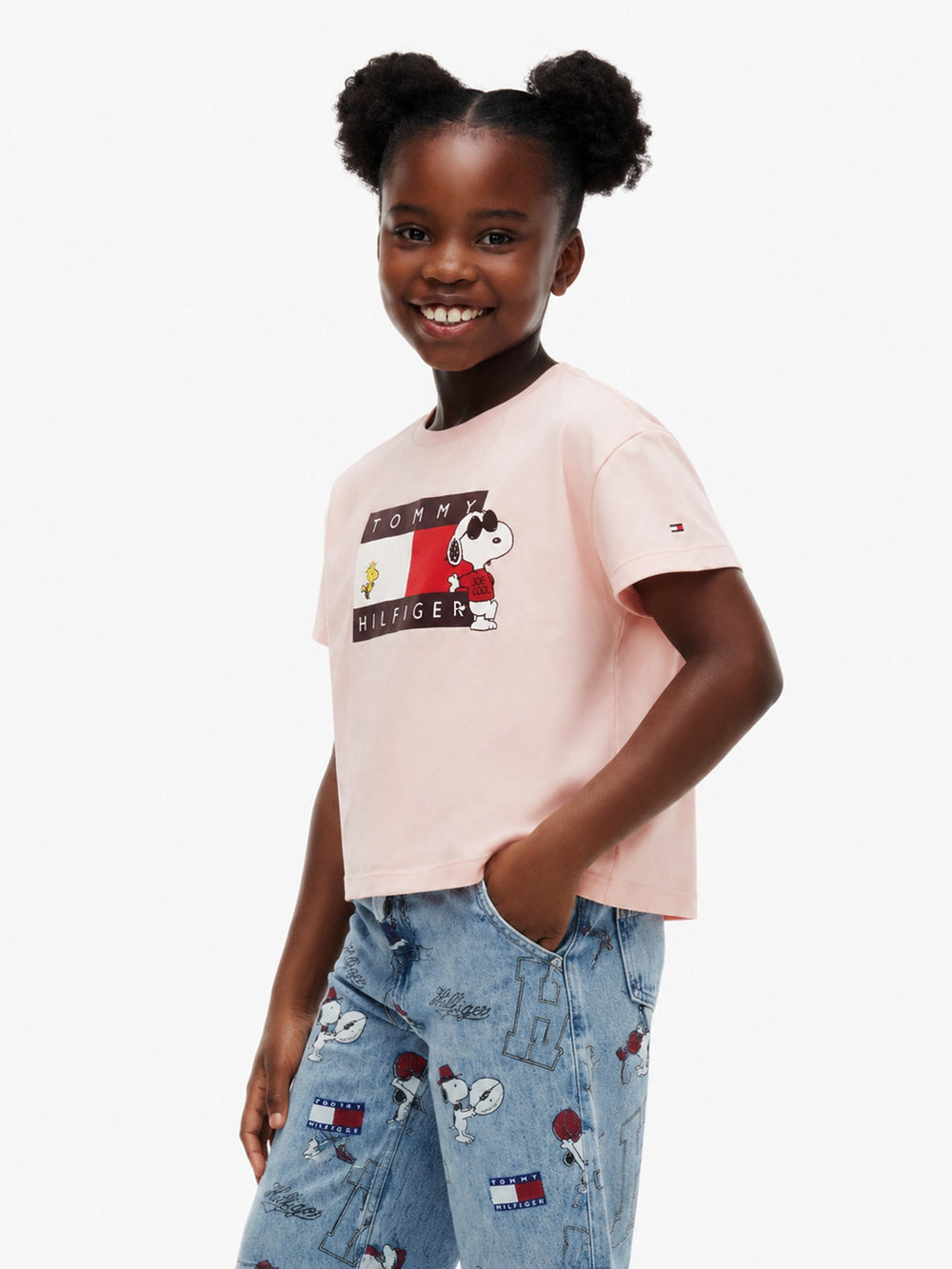 Kids Peanut Graphic Stretch T-Shirt Whimsy Pink