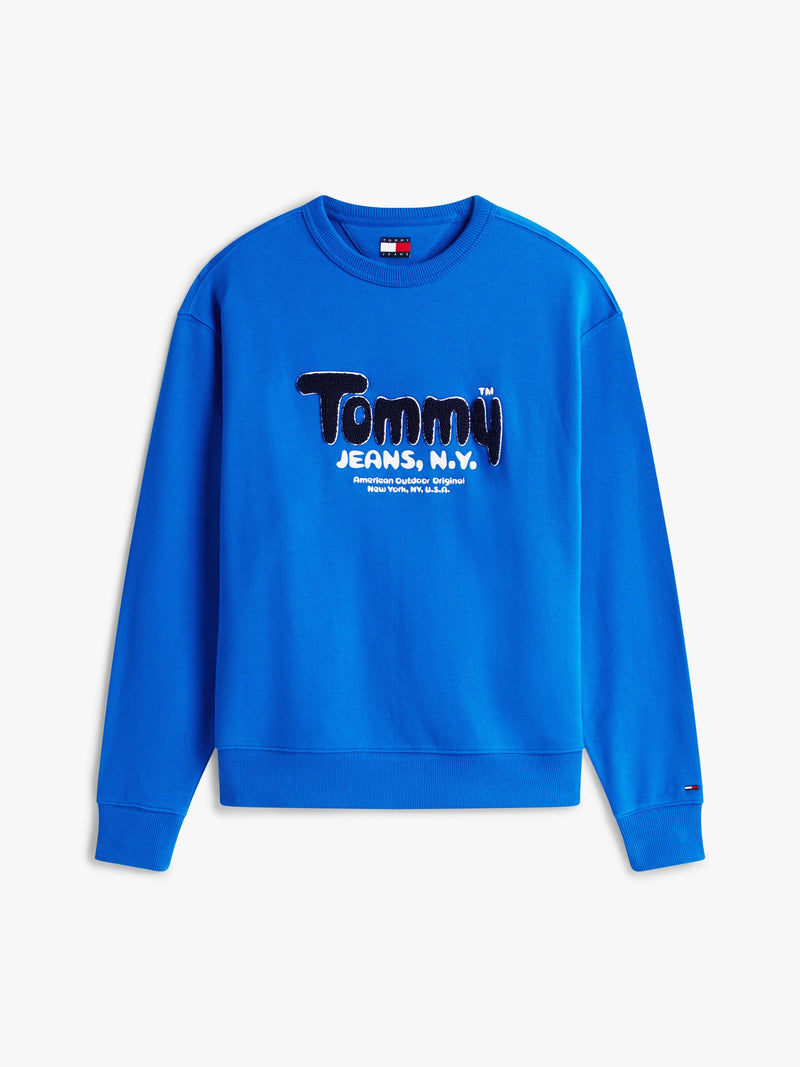 Relaxed Fit Terry Crew Neck Sweatshirt