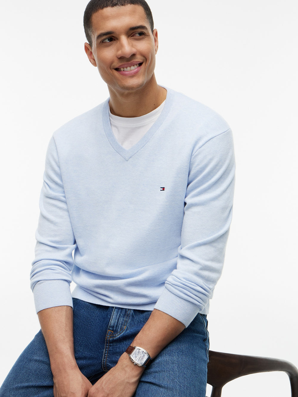 V Neck Solid Sweater