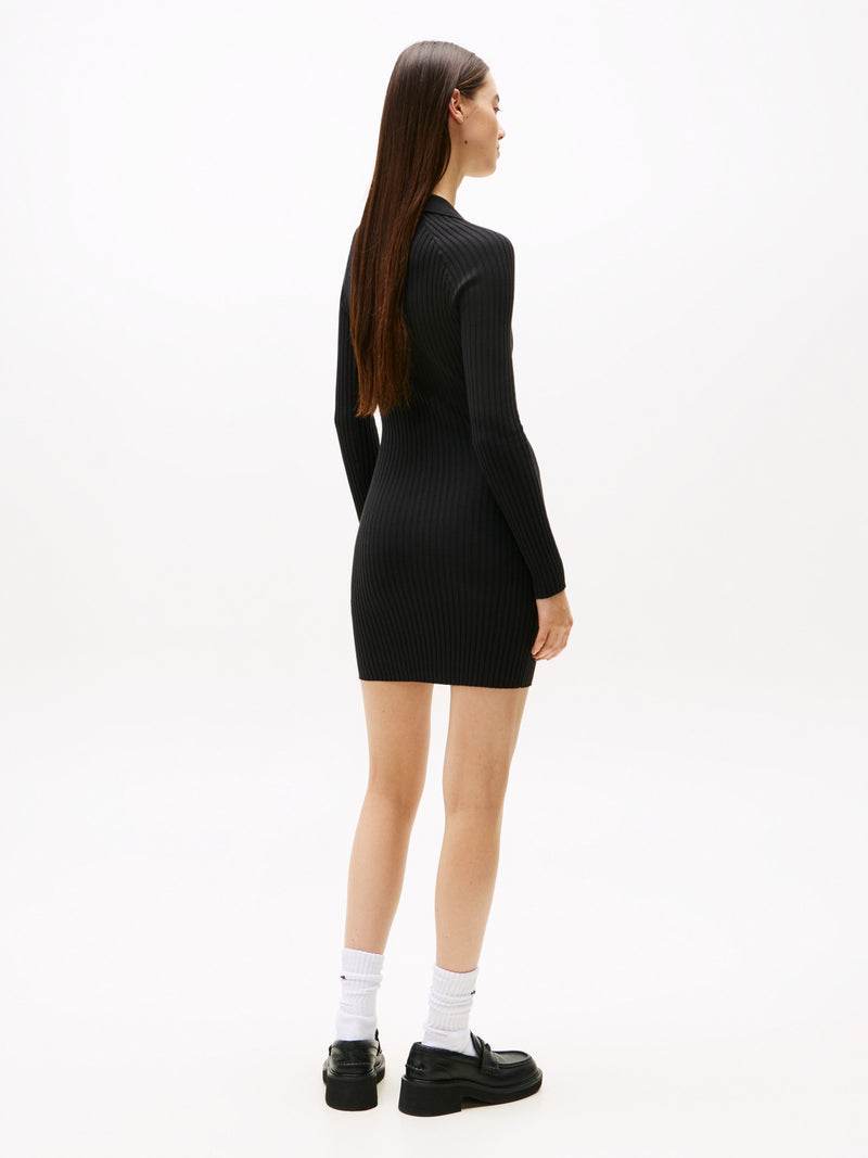 Full Sleeve Solid Sweater Bodycon Dress