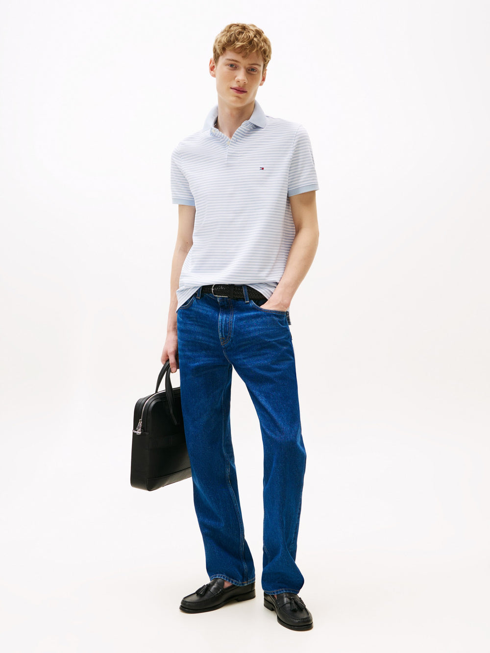 Regular Fit Striped Pique Polo