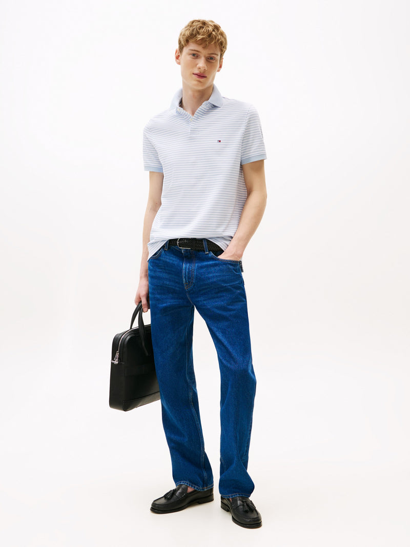 Regular Fit Striped Pique Polo