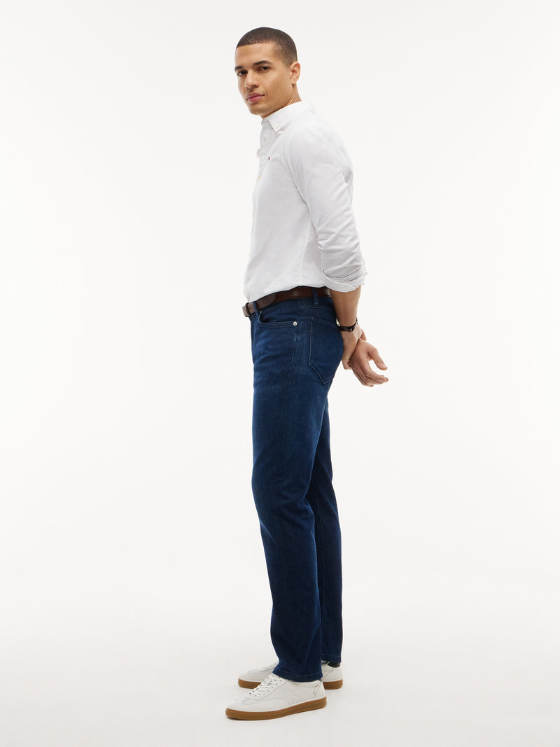 Men Denton Slim Straight Mid Wash Jeans