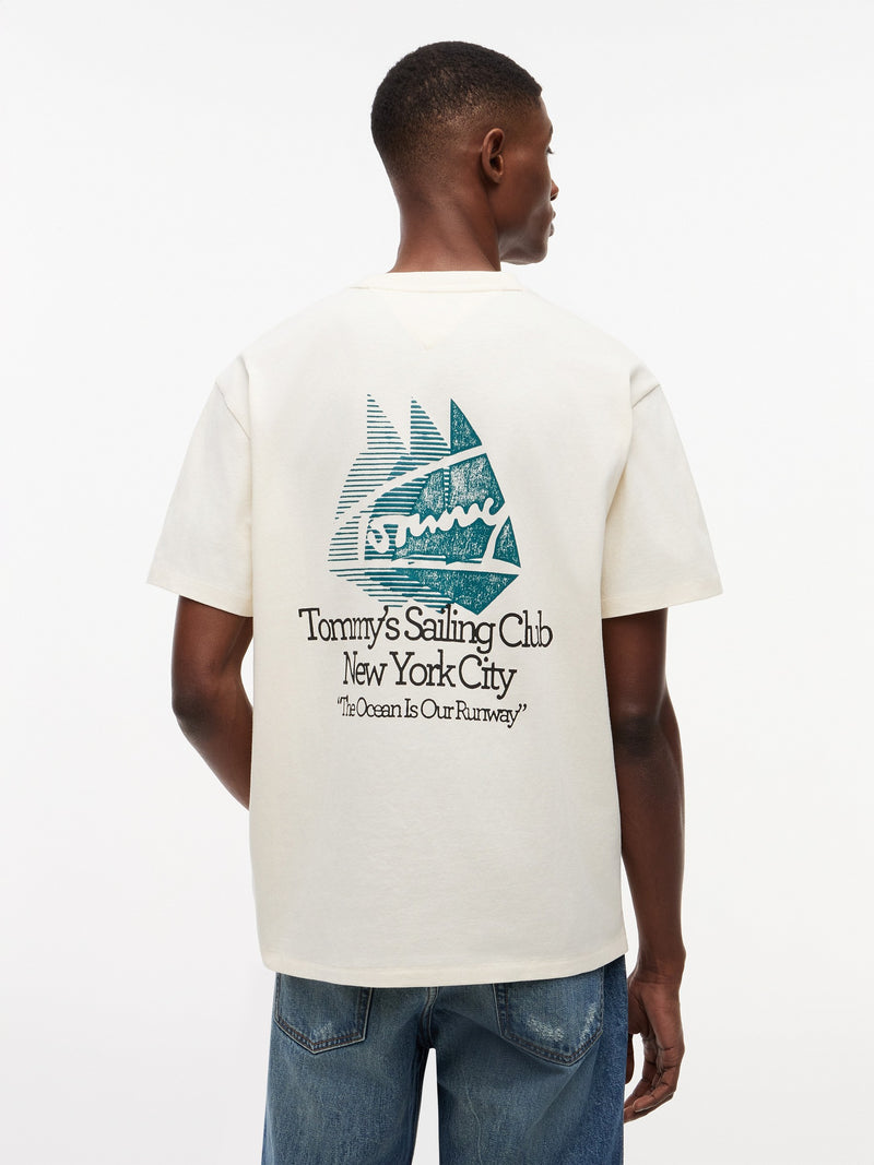Relaxed Fit Sailboat Back Graphic T-Shirt