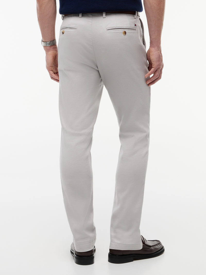 Men Denton Slim Straight Fit Structured Cotton Trouser