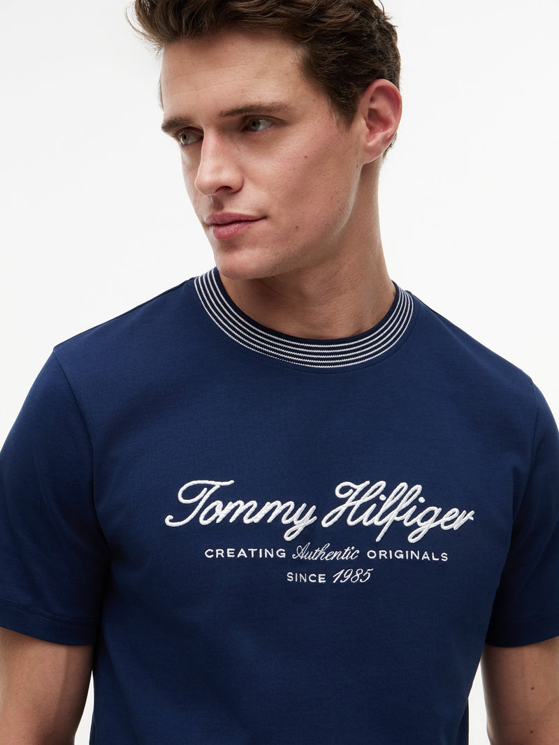Regular Fit Graphic Embroidered Tshirt
