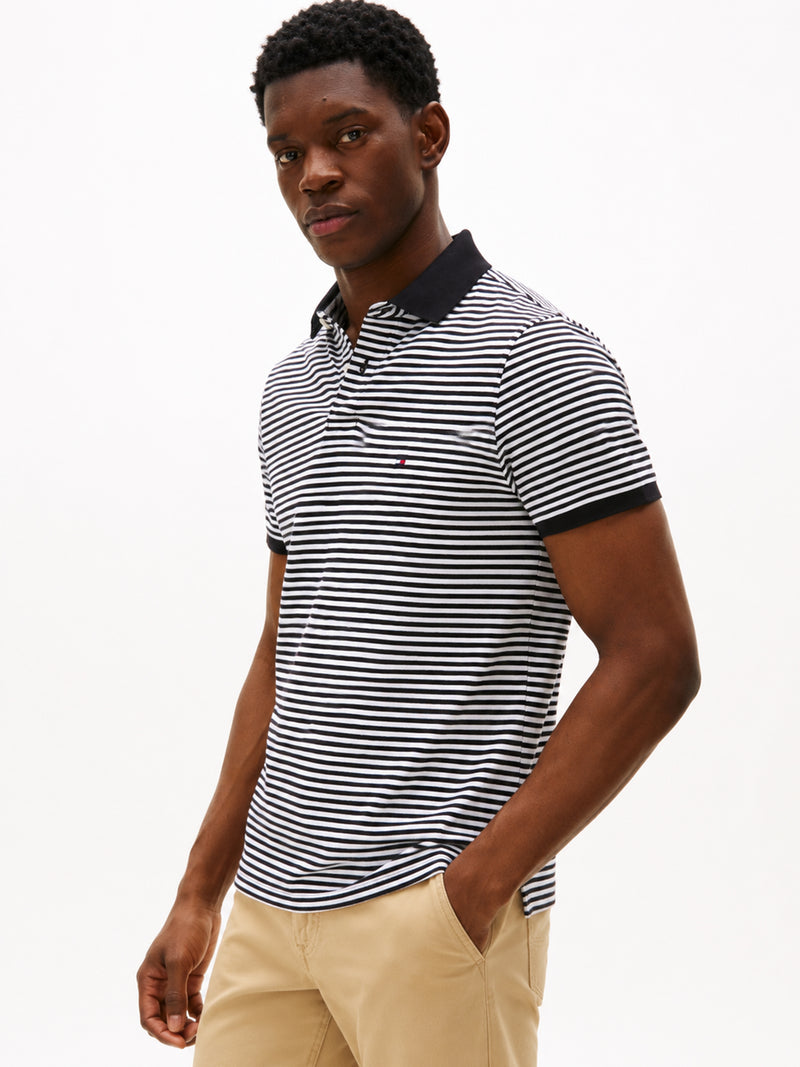 Regular Fit Striped Pique Polo