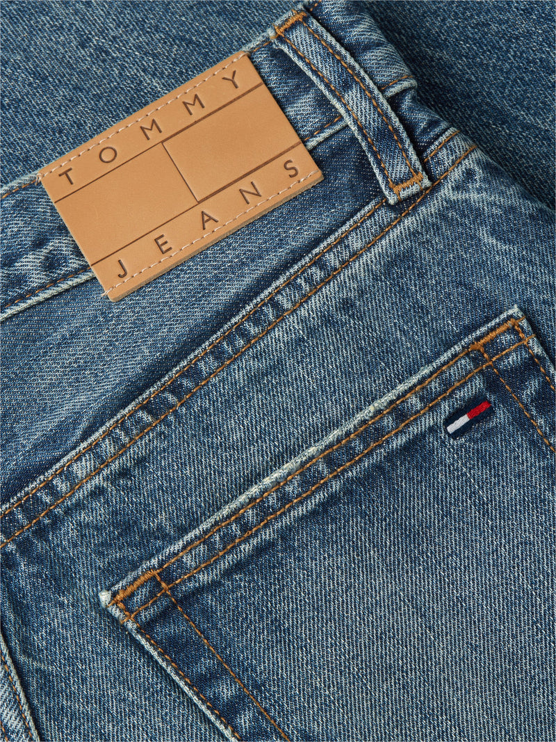 High Rise Mid Wash Wide Jeans