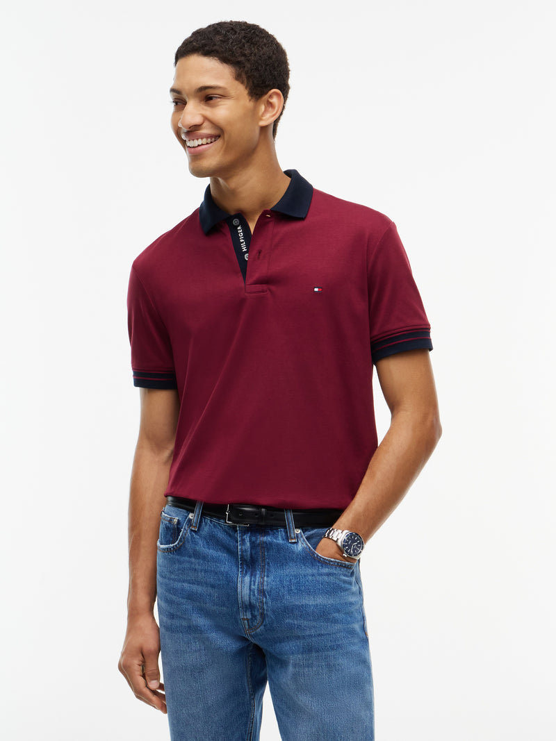 Regular Fit Contrast Collar Interlock Polo