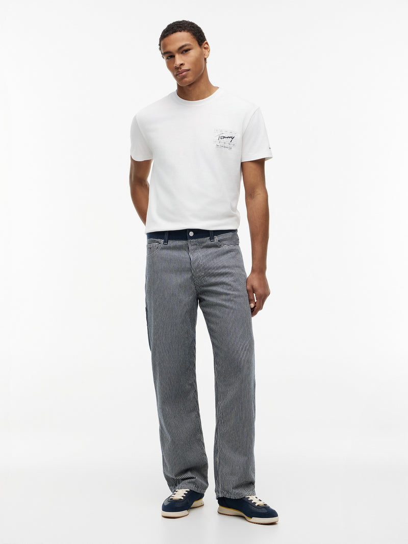 Men Jaimie Loose Centre Button Fly Mid Wash Jeans