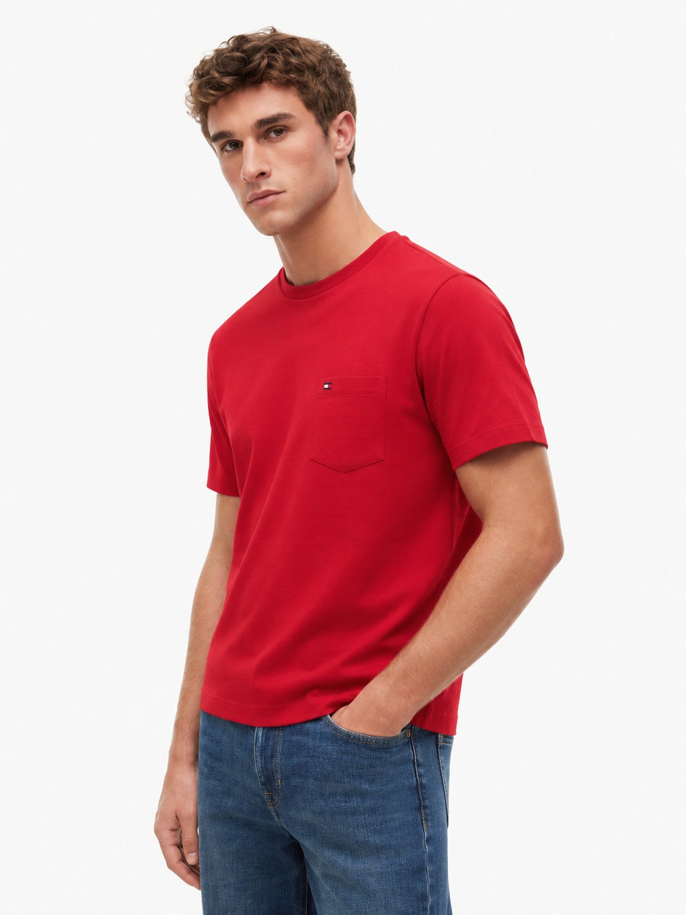 Regular Fit Solid Pocket Tshirt