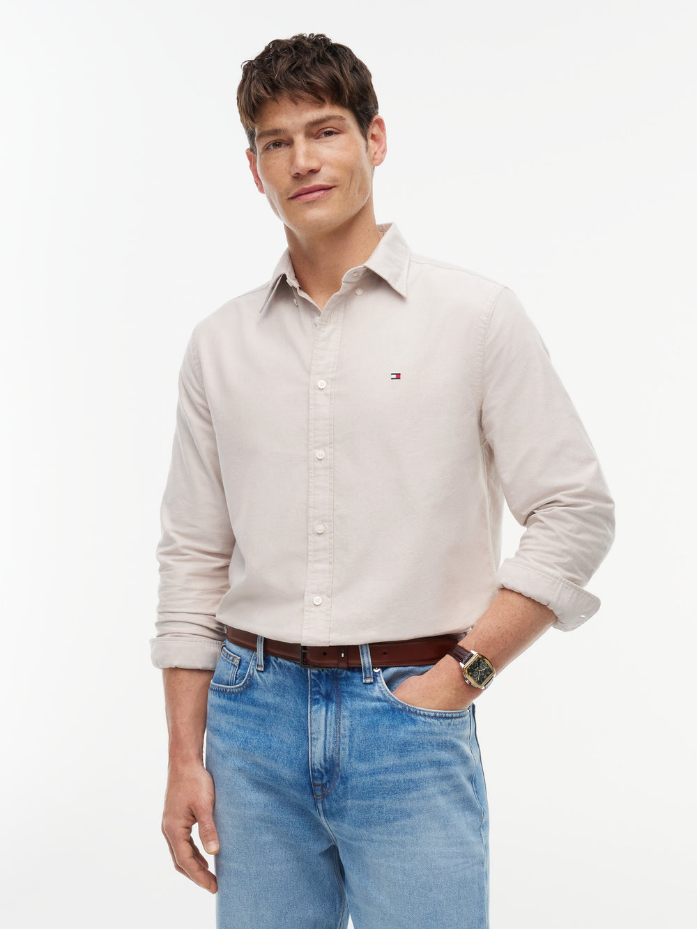 Regular Fit Solid Oxford Shirt