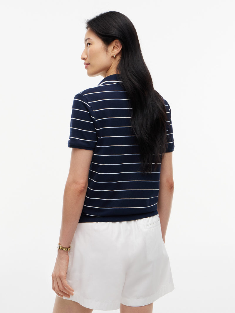 Stripe Regular Fit Half Sleeve Lyocell Pique Polo