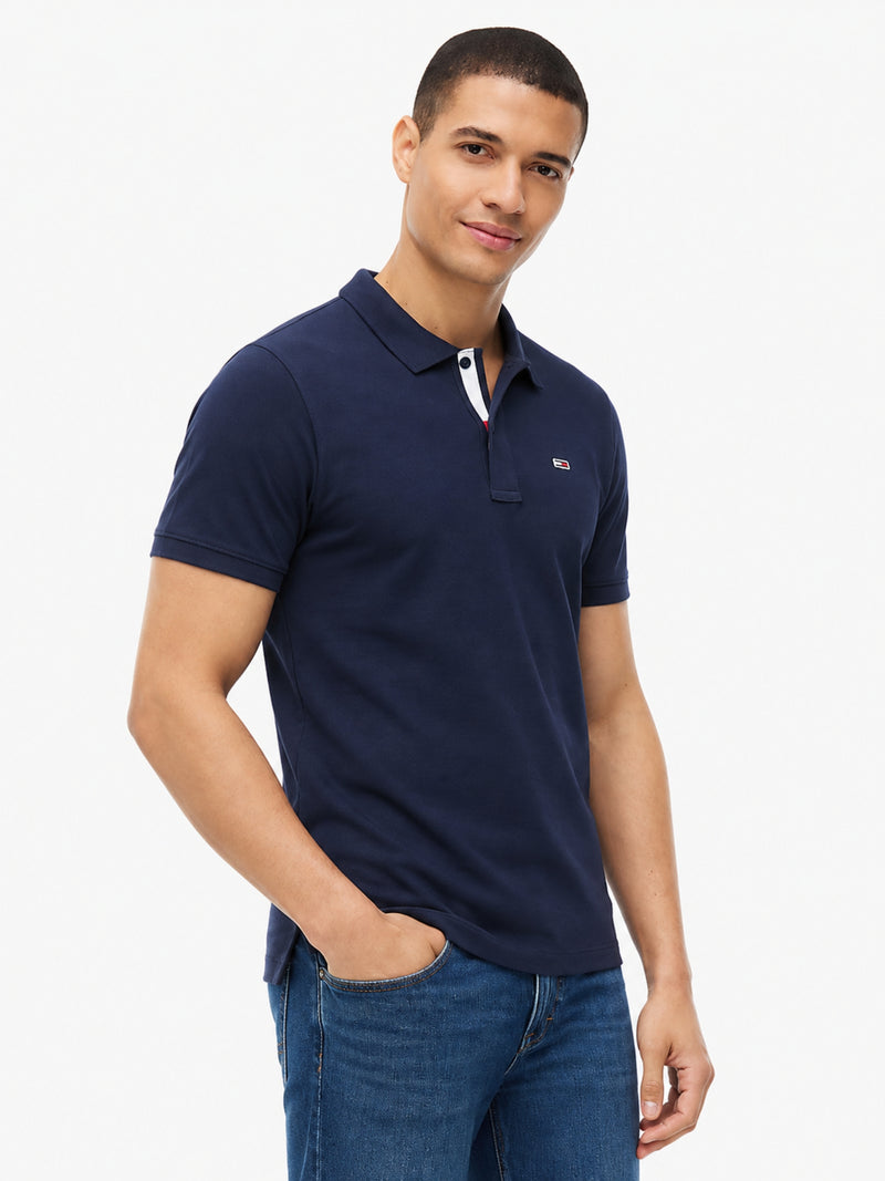 Slim Fit Contrast Placket Polo