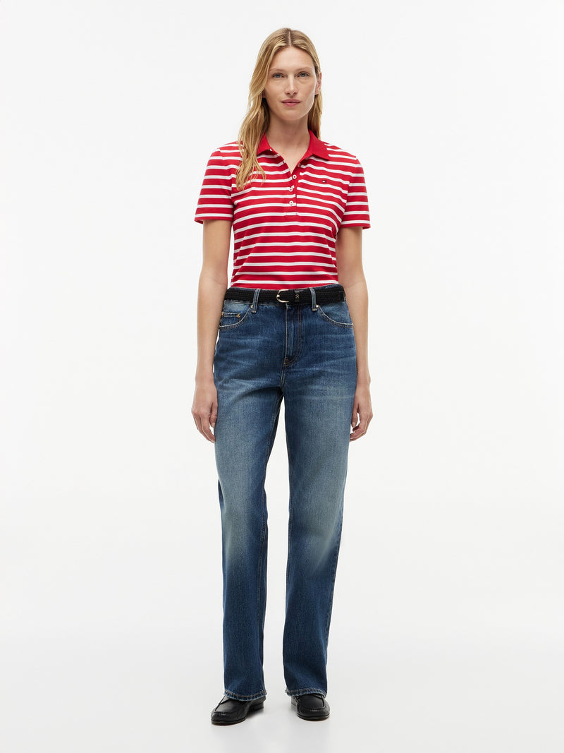 Stripe Regular Fit Half Sleeve Pique Polo