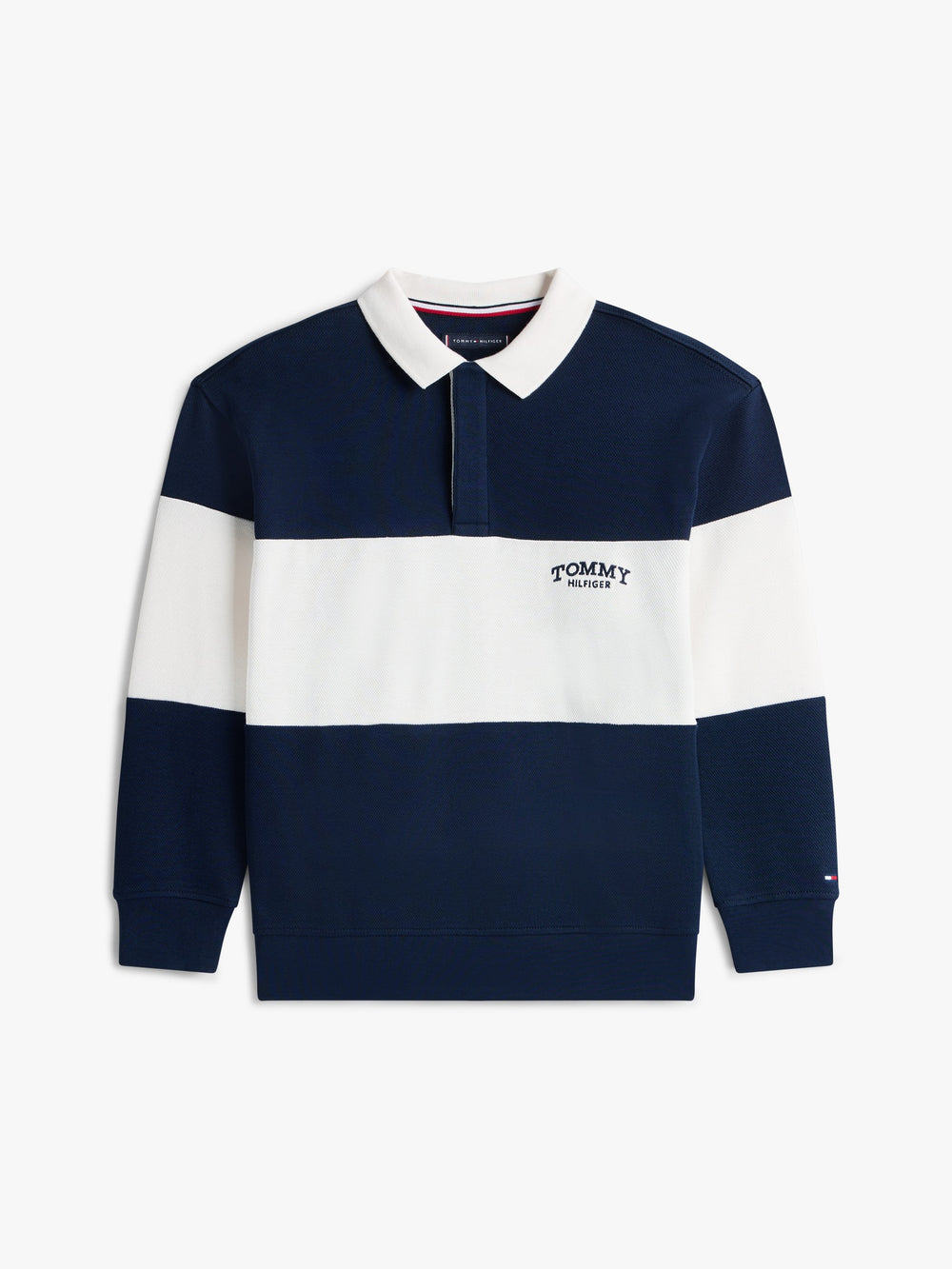 Kids Long-Sleeve Color Block Polo