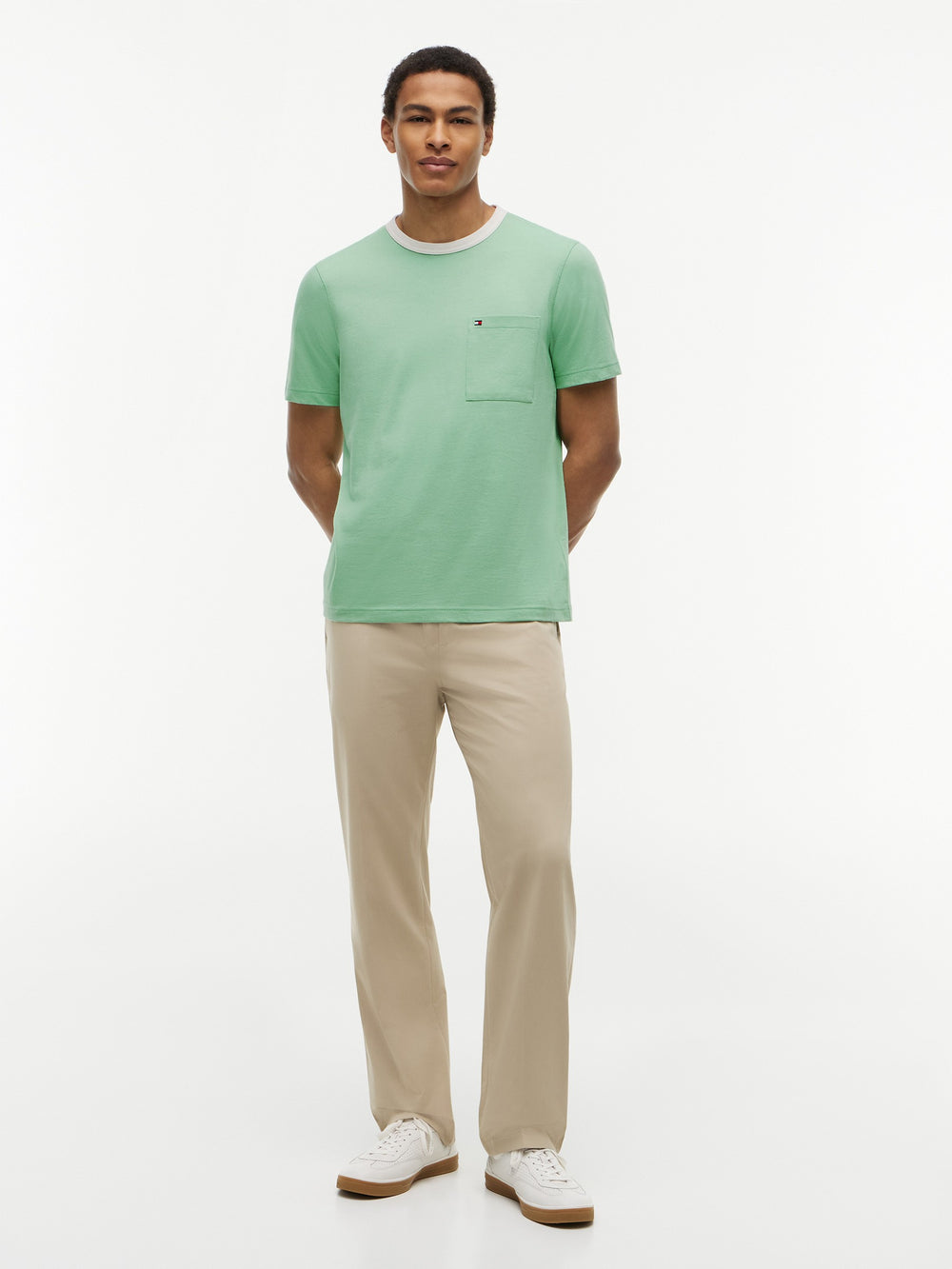 Regular Fit Mesh Neck Tshirt