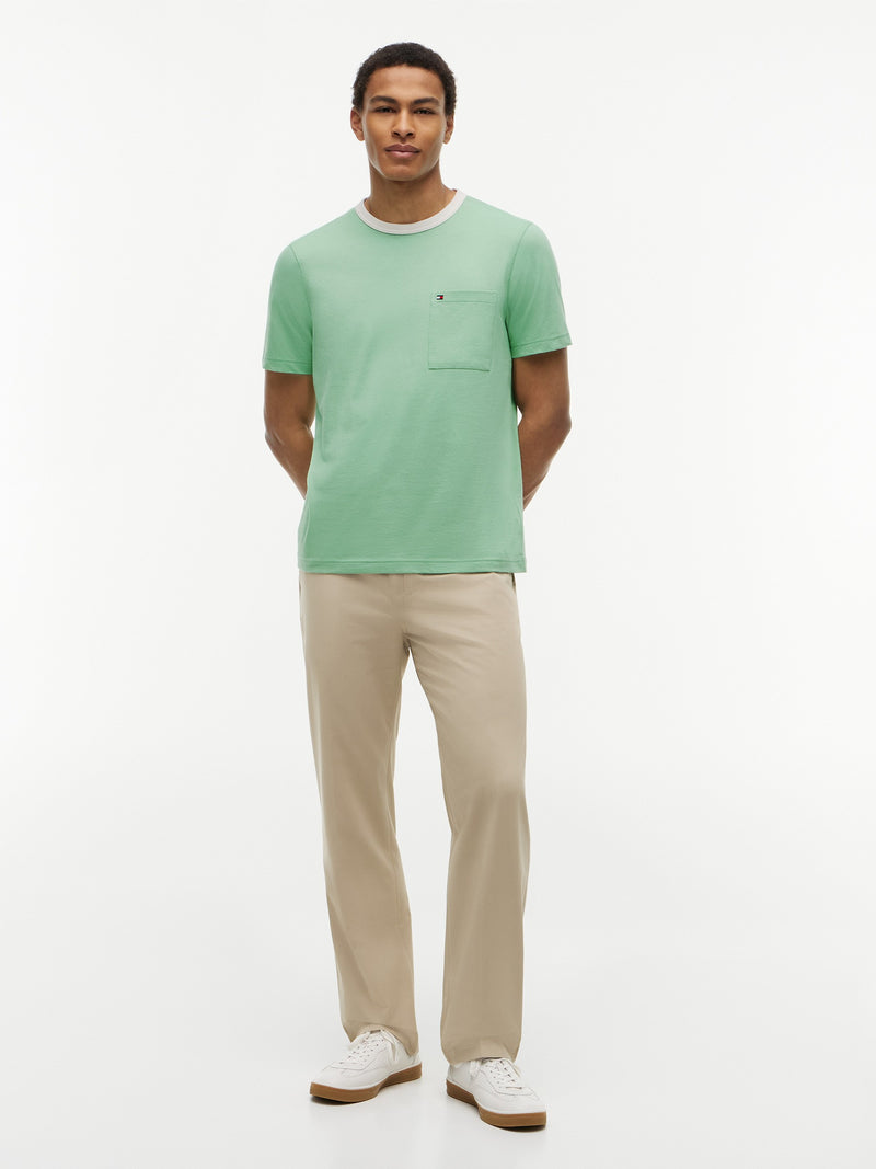 Regular Fit Mesh Neck Tshirt