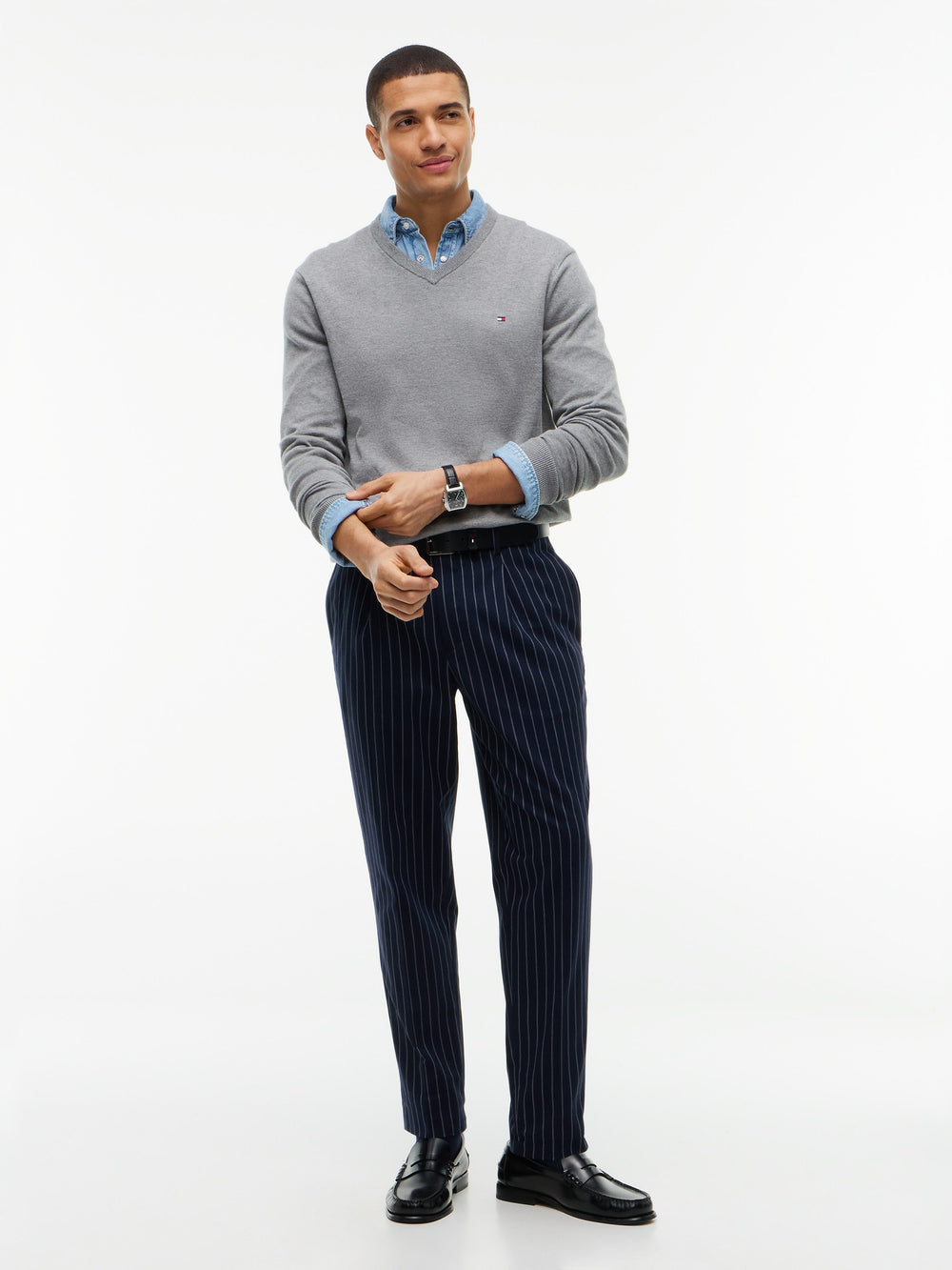 V Neck Solid Sweater